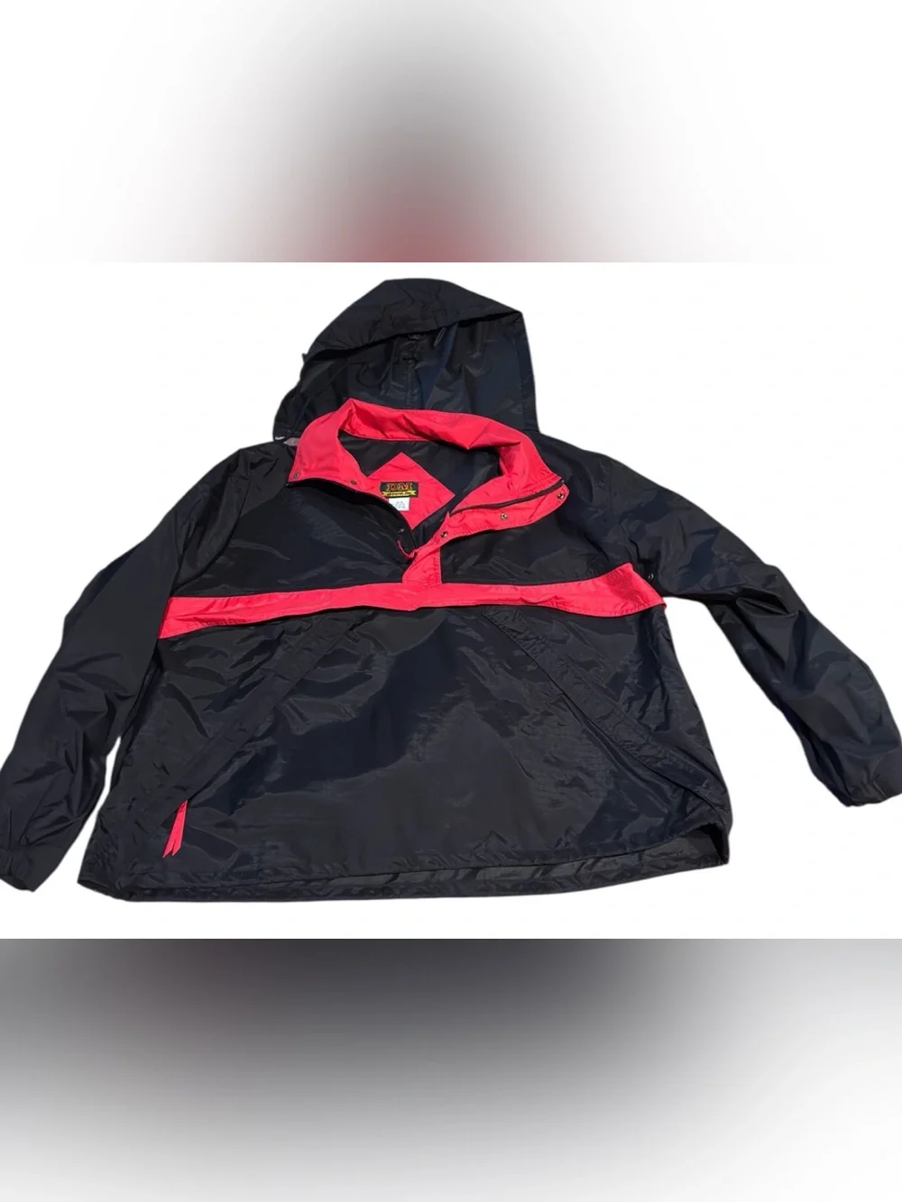 Vintage DM Apparel Packable Colorblock Windbreaker Jacket Men’s XL Red Black